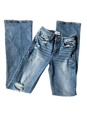 Flying Monkey Women's Light Wash Distressed Jeans Boot Cut